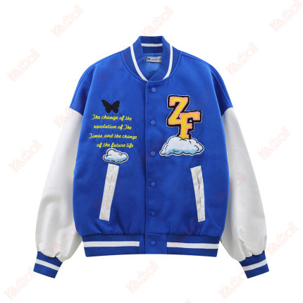 blue hip hop bomber jackets